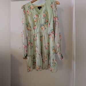 Lumiere Floral Green Mini Dress